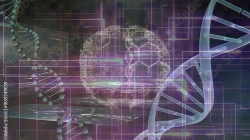 The process of data being processed by dna strands