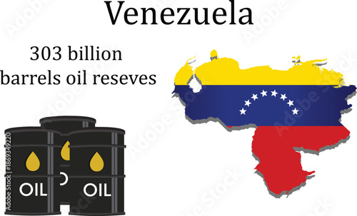 venezuela oil reserve 303 billion reserves OPEC member countries highlighted on world map  