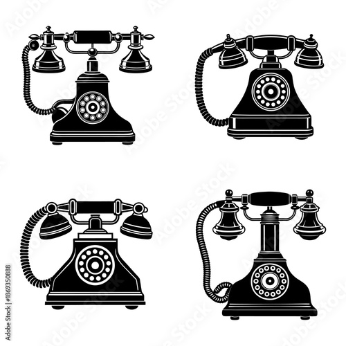 Vintage Telephone Icons Collection