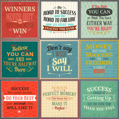 Green and Yellow Success Quotes Bundle