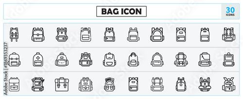 Bag icon pack. This icon representing shopping, travel, fashion, and accessories. Perfect for e-commerce, retail apps, and lifestyle designs.
