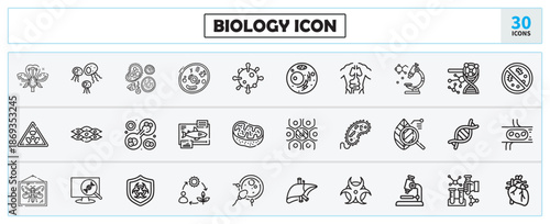 Biology icon and icon pack. This icon representing laboratory research and scientific experimentation. Ideal for education, science labs, medical research.