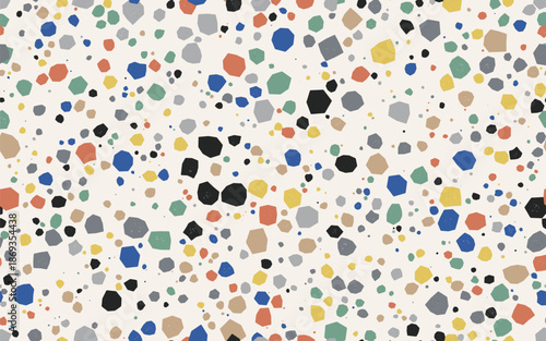 Colorful Composite Stone Seamless Terrazzo Pattern Vector