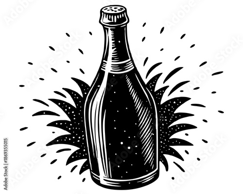 wine bottle vector illustration