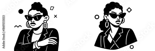 Confident woman in sunglasses - vector illustration