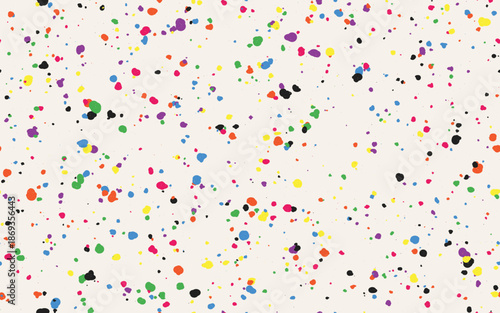Artistic multi-colored paint splatter seamless background texture