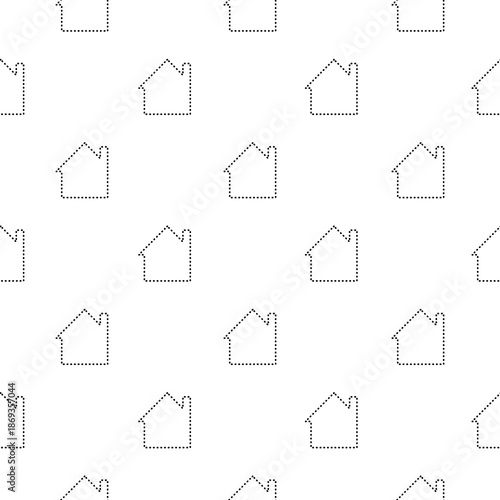 House line points seamless pattern isolated on white background