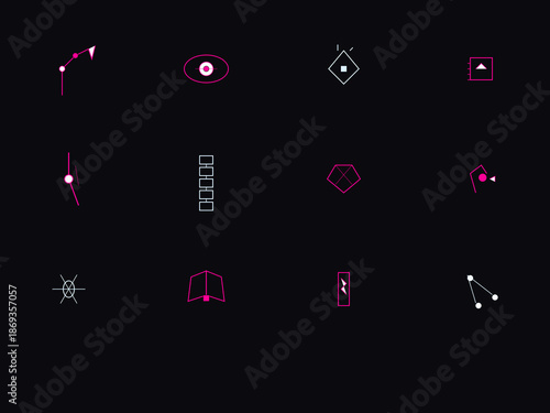 12 Cybernetic Prosthetics and Bionic Technology Icons - Medical Robotics Vector Set