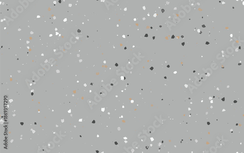 Gray seamless terrazzo texture with neutral stone fragments and chips