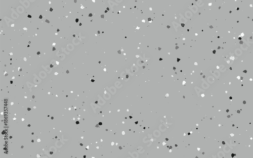 Gray concrete style terrazzo pattern with black and white stone fragments