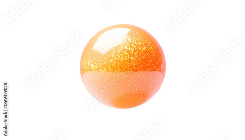 Glowing orb with orange/pink gradients, slight sparkle, black background