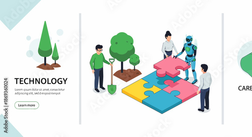 Team leadership and management, abstract geometric vector illustration with a leader figure.