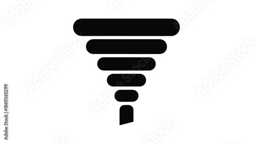 Tornado weather symbol icon graphic black white simple modern abstract natural disaster sign
