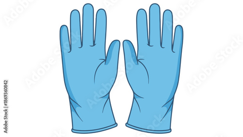 Pair of blue sterile medical gloves for professional healthcare clinical hygiene and pharmaceutical industry safety compliance business standards for global trade.