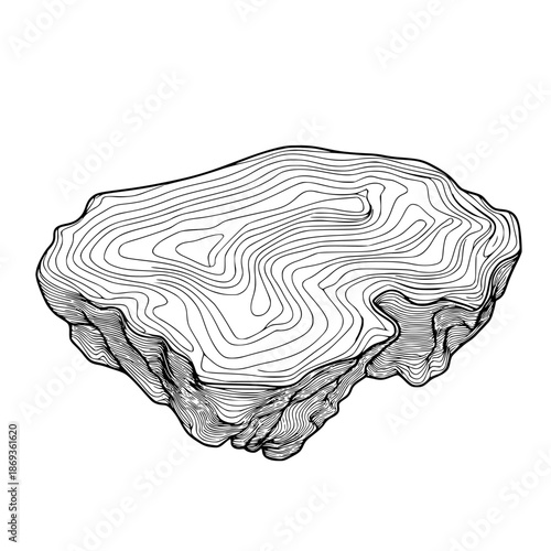 Cartographic Marvel: Geode Resin Tabletop | Clean, isolated vector art for creative projects.