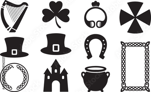 Collection of Irish and Celtic Symbols and Icons (73) illustration