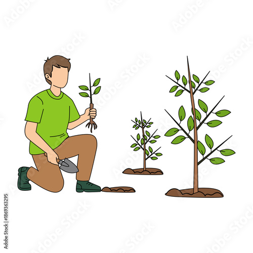 Man Planting Young Tree