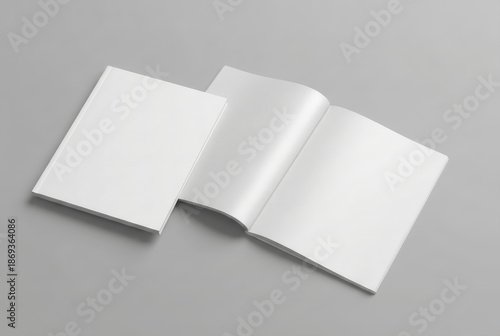 Blank magazines mockup on gray background