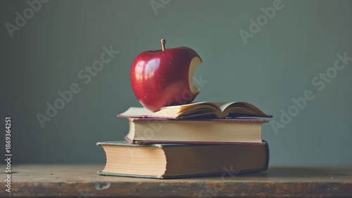 Apple on Books: Knowledge and Education Still Life