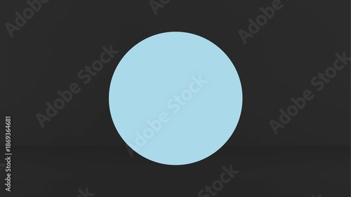 Elegant minimalist animation of a light blue circle on a dark gray background with subtle texture