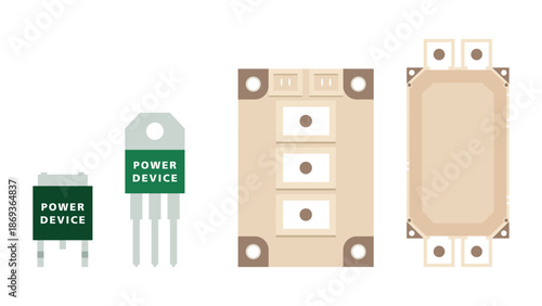 Power Control Function Explanation Diagram of Power Semiconductor Devices Including MOSFET and IGBT Used for High Voltage and High Current Applications