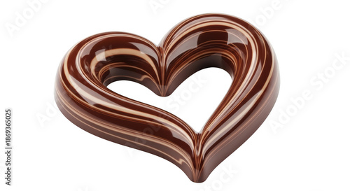 Wallpaper Mural Swirled chocolate heart shape with marbled brown and cream stripes on png isolated transparent background black background Torontodigital.ca