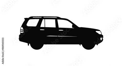 A striking black suv vehicle side view a captivating silhouette