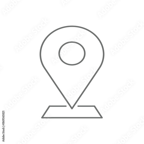 Navigation pin icon vector symbol for mobile apps and website UI designs. Vector illustration on a transparent background.