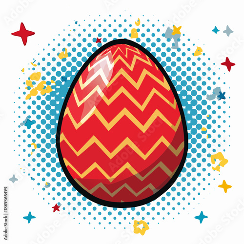 buntes Osterei - Cartoon Comic Stil