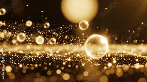 Creating a Golden Sparkle Scene with Warm Bokeh and Glittering Particles