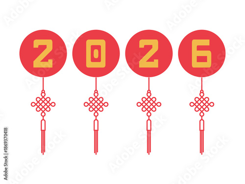 Happy Chinese New Year Decorative Year of the Horse Chinese Zodiac Concept for Lunar New Year 2026