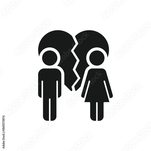 divorce isolated icon. Simple element illustration from law and justice concept. divorce editable logo symbol design on white background. Can be use for web and mobile.