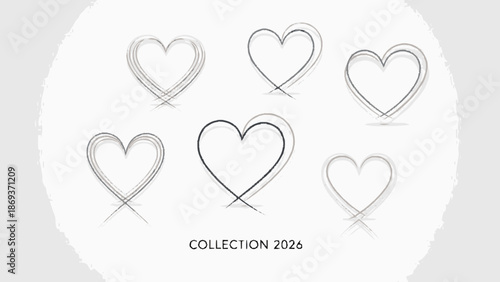 Minimalist Heart Icons Collection 2026 Simple Designs.