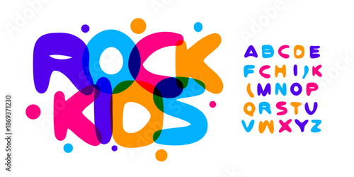 Colorful Font Logo Alphabet Kids Vector Fun Round Letter Set Smooth Typography, Art Typographic Design for Title Text, Festive Typo Poster Headline, Type Fest Logotype, Color Fonts. Vector Typeface.