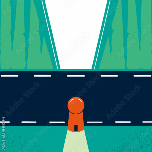 Road under mountain pass