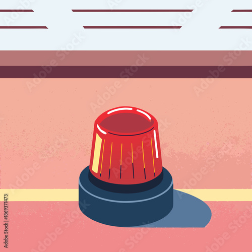 Red knob on a surface