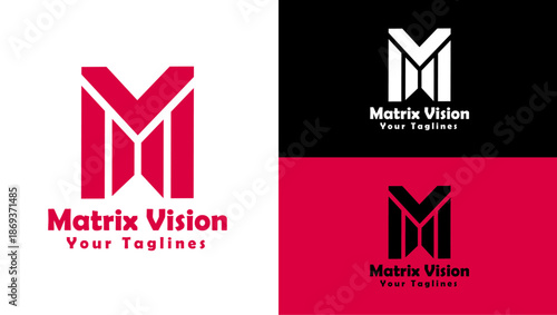 Matrix Vision Logo, MV Letter Logo, M Letter Logo