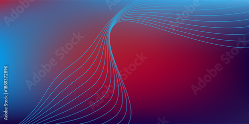 Blue purple red gradient mesh abstract background with wavy blended lines nice for wallpaper or banner modern art simple