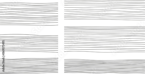 Set of Six Horizontal Wavy Line Background Patterns lines