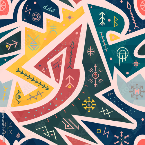 Pastel Ethnic Geometric Ornament