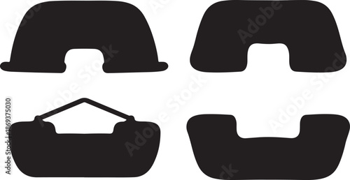 Silhouettes of various hat shapes and designs