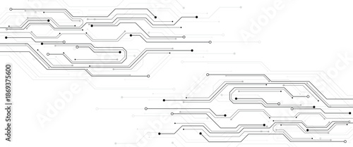 Abstract blue glowing line technology circuit board background design. Communication dot and line speed internet concept. Vector illustration