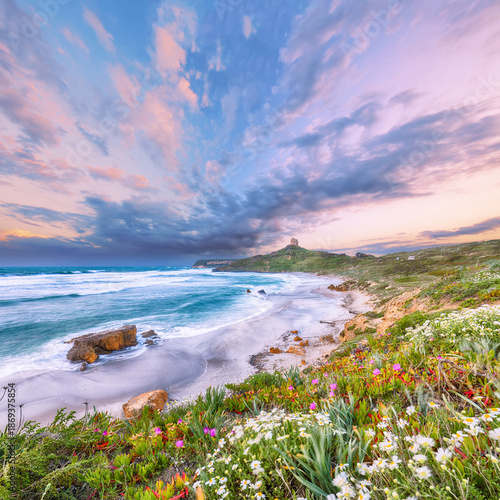 Wallpaper Mural Attractive view of  Capo San Marco Lighthouse on Del Sinis peninsula. Torontodigital.ca