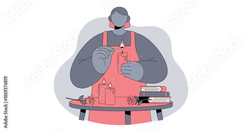 Craftsman Working with Tools on Workbench.