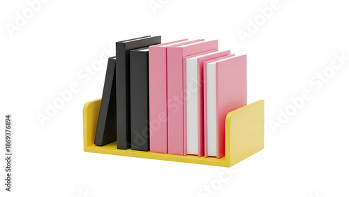 Books in a Yellow Bookend