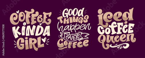 Hand drawn doodle lettering quote about Coffee. Lettering for t-shirt design, mug print, bag print, clothes fashion. 100% hand drawn vector image.
