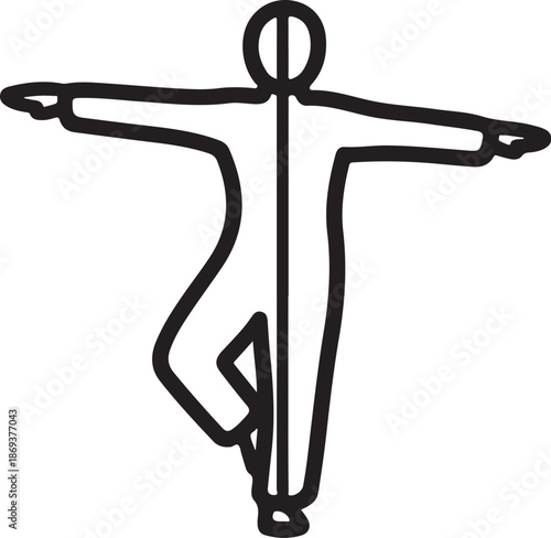 Simple stick figure in dynamic pose illustration