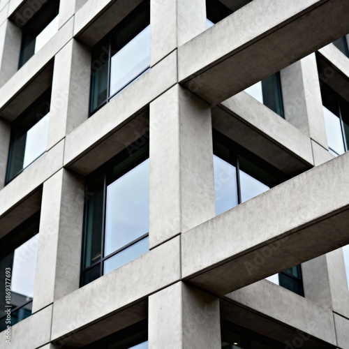 Wallpaper Mural Modern Concrete Office Building Facade with Geometric Architecture Torontodigital.ca