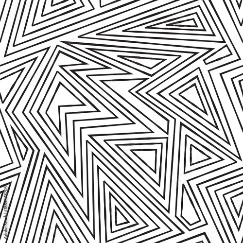 Black and White Linear Geometric Seamless pattern