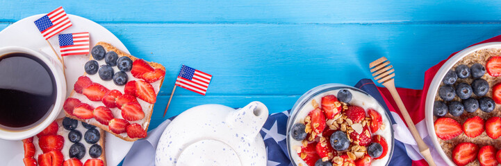 USA patriotic american breakfast or brunch